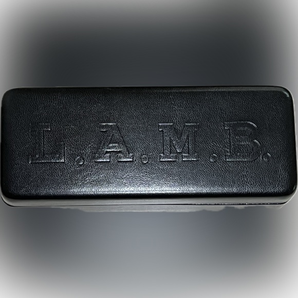 🕶️🐑 💋 LAMB Black Large Sunglasses Eyeglasses Hard Clamshell Leather Case - Picture 7 of 16